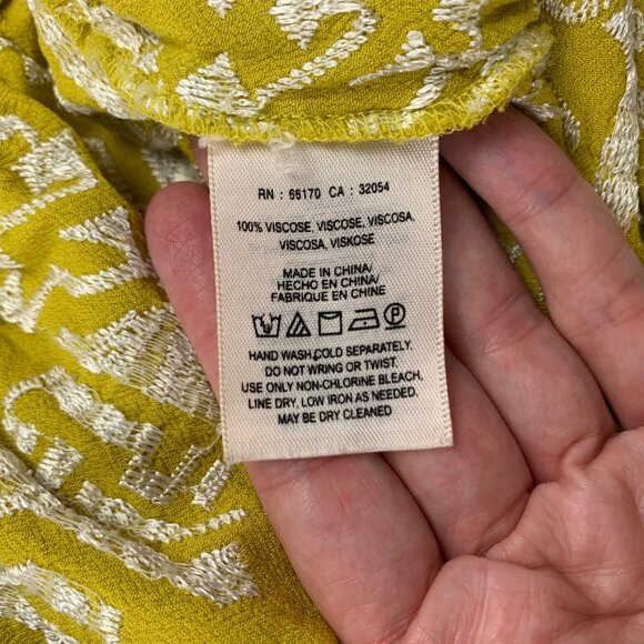 Elevenses Lime White Embroidered High Rise Shorts S - Picture 4 of 5